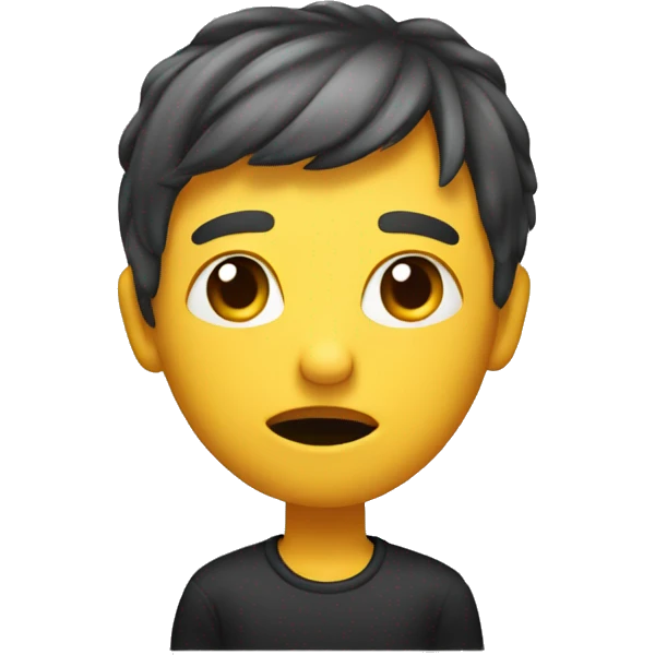 An emoji on its side looking at screen from the corner of their eye. emoji