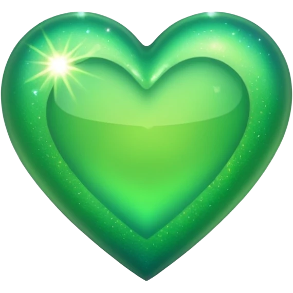 ios Green heart with sparkle emoji