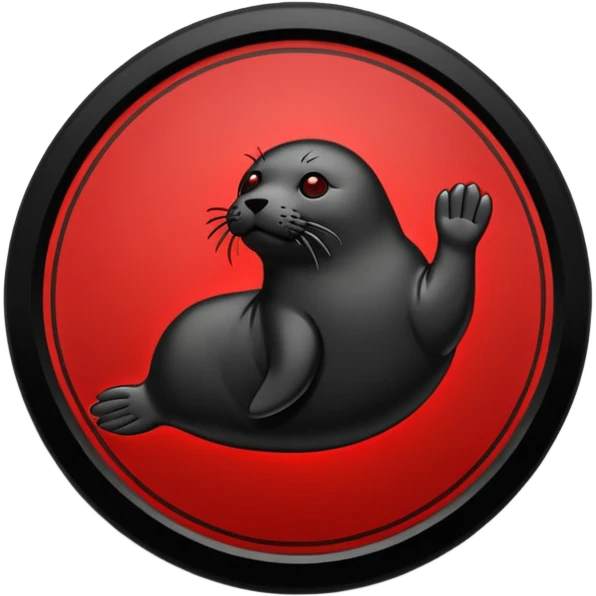 iOS sticker, summoning seal, black circle, red symbol, minimal emoji