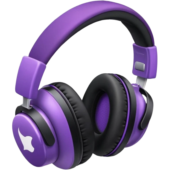 apple air max headphoness with bow on the right side black and purple  emoji