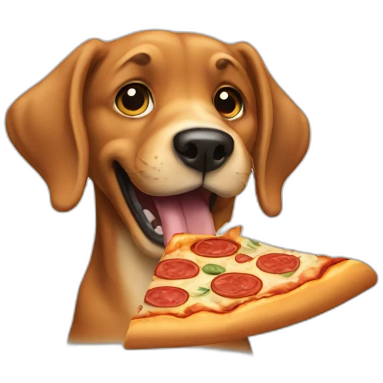 dog eating pizza emoji