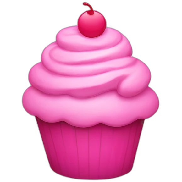 Happy pink cupcake emoji