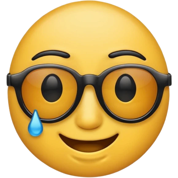 Combinación del emoji con gafas de sol y el que sonríe pero tiene una lágrima en un solo ojo  emoji