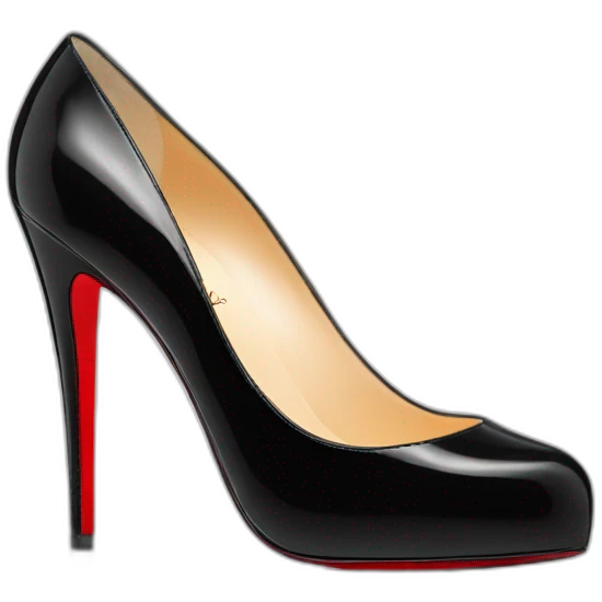 One WEDGE heel LOUBOUTIN black leather PATENT emoji
