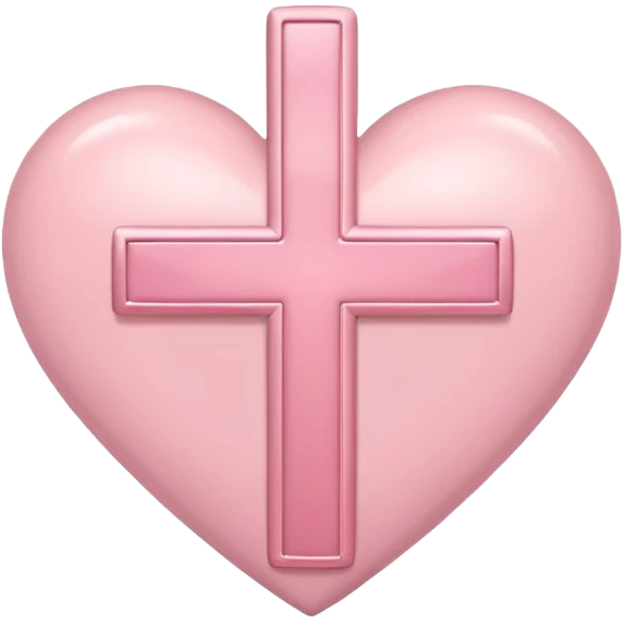 Heart infront of cross, pastel pink emoji