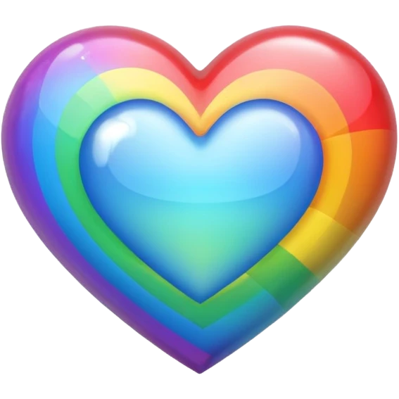 heart with a rainbow holographic fill emoji