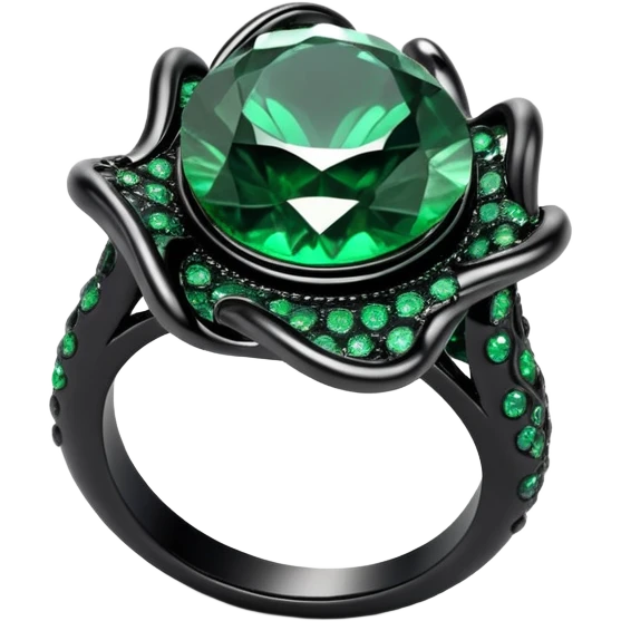 Eldritch black and green goopy engagement ring emoji