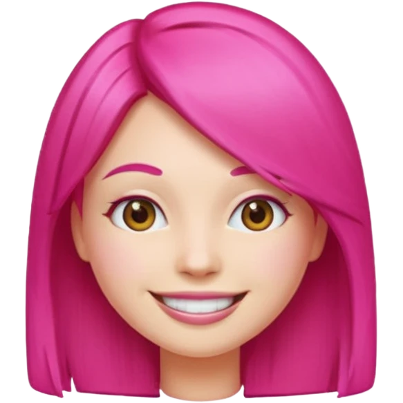 Emoji woman with hot pink straight hair emoji