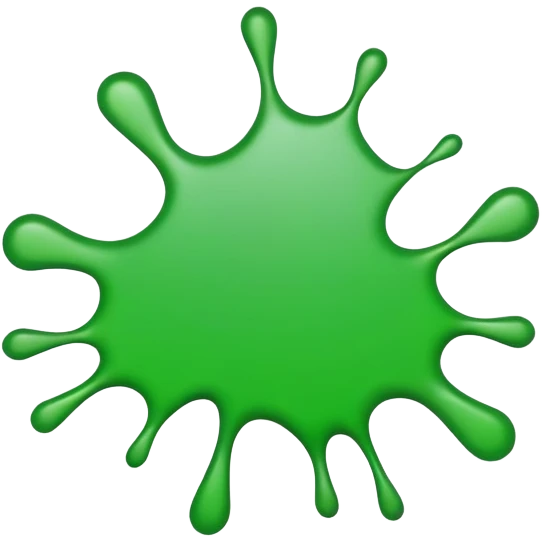 long sided irregular shaped green matte splat emoji