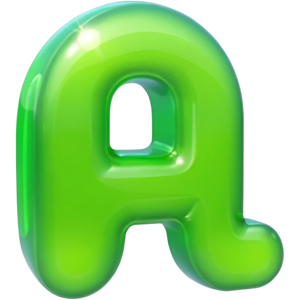 neon green bubble letter A emoji