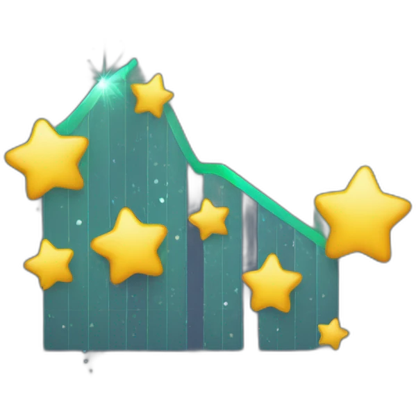trending graph with sparkles around it emoji
