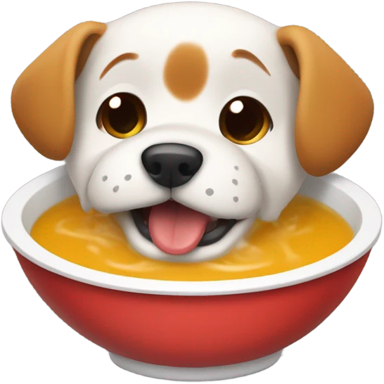 Dog eating soup emoji
