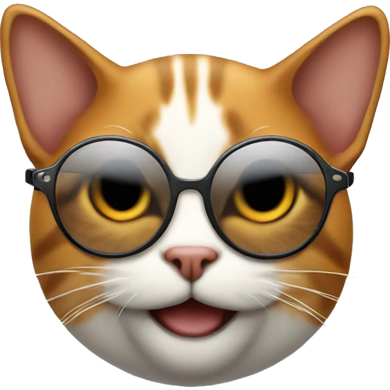 Gato anaranjado completo con lentes  emoji