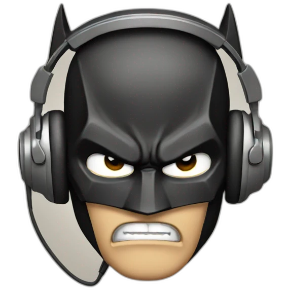 batman angry with headphone emoji
