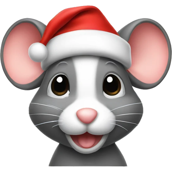 Cute mouse with santa hat emoji