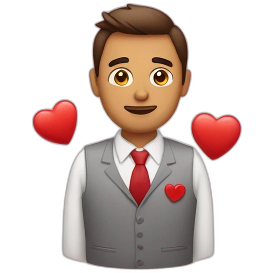 Hombre con cara de Corazón enamorado emoji