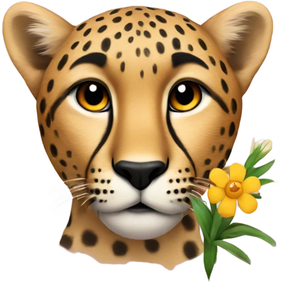 Cheetah with flowers emoji
