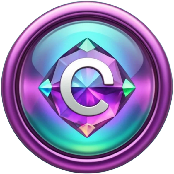 circular play button embedded in polished alexandrite gem, glowing iridescent colors, emoji style emoji