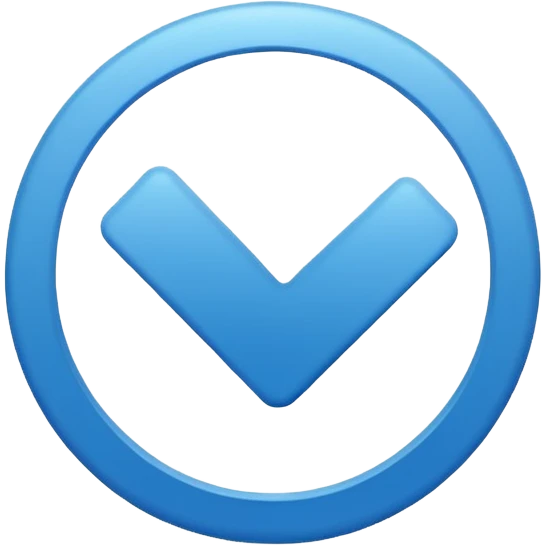 Una raya como ✔️ así pero azul y un círculo  emoji