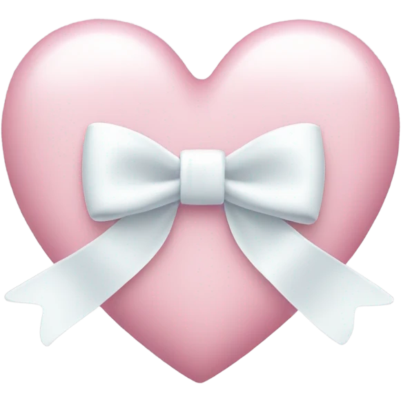 Pastel pink heart with white bow emoji