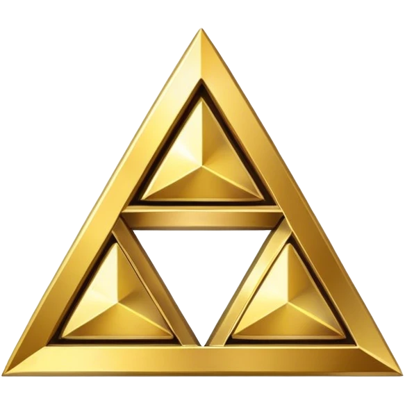Triforce symbol from Legend of Zelda, three golden triangles arranged in a triangle emoji