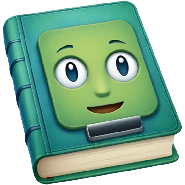 green and blue book emoji