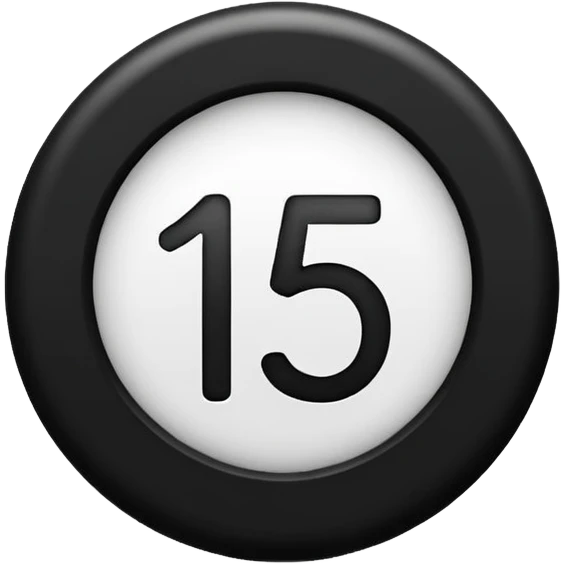 The number 15 in a black circle emoji