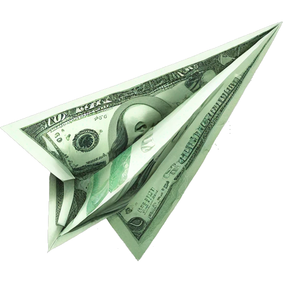 Paper plane made of money emoji