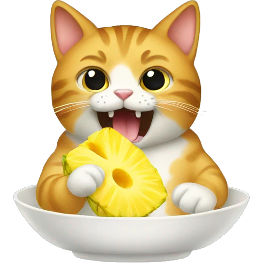 Cat eating pineapple  emoji