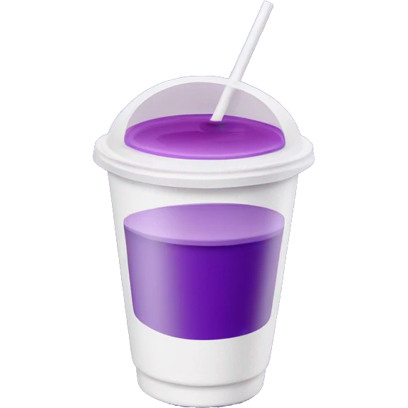A styrofoam cup with purple juice with ice in it emoji