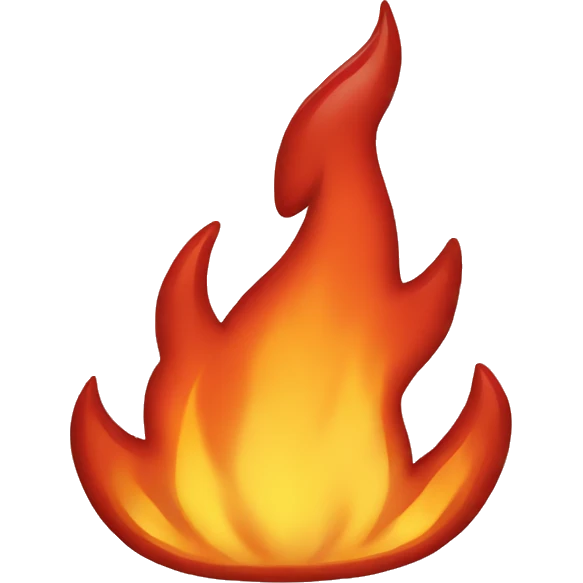 a Fire with a happy face emoji