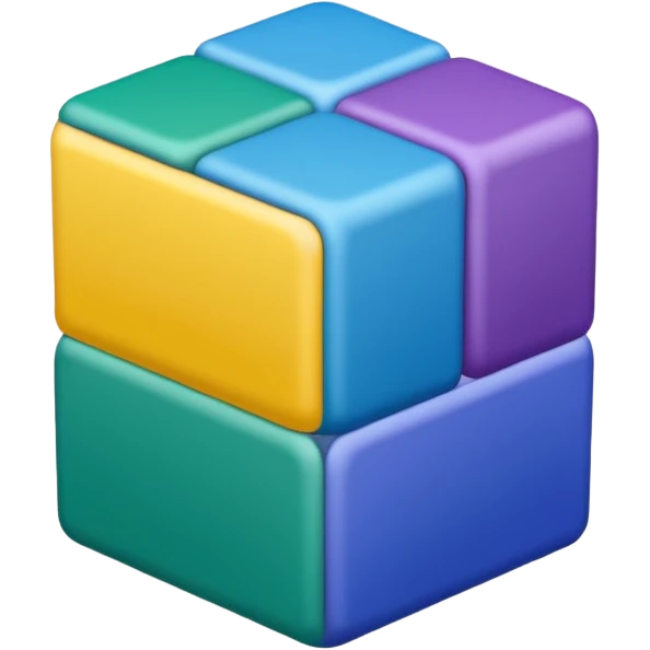 Bandera color azul amarillo morado y verde, seccionada en 4 emoji