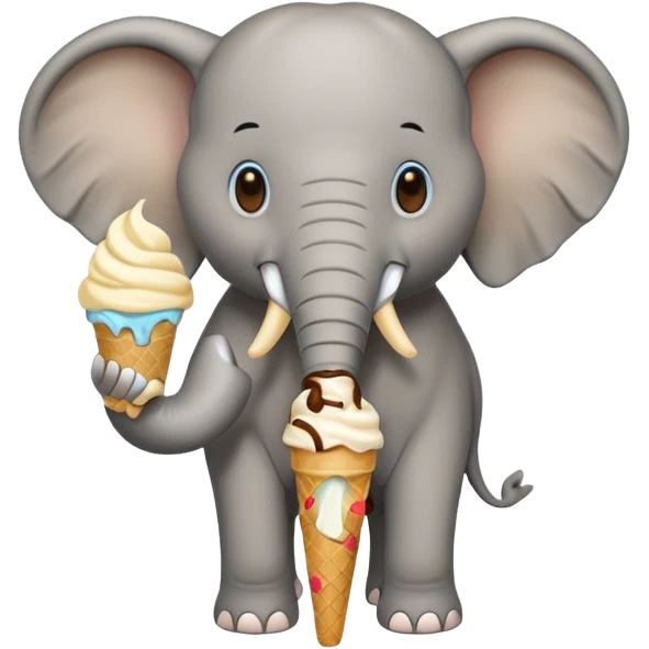 Elephant eating ice cream emoji