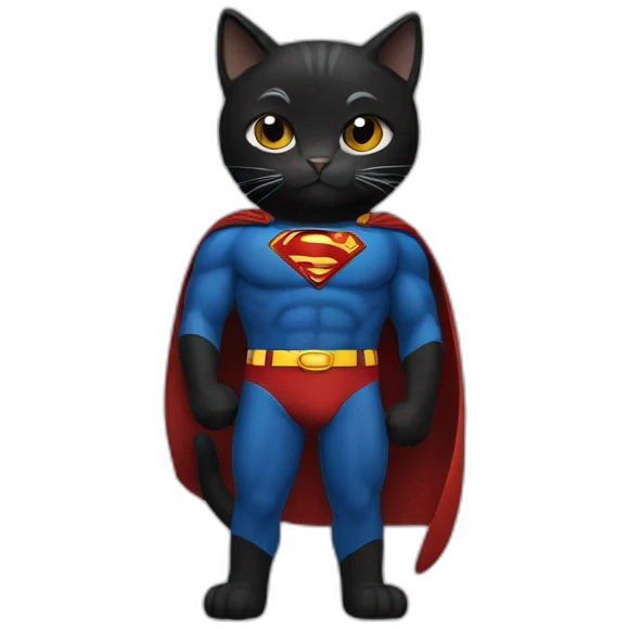 cat black  superman  emoji