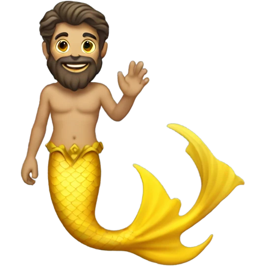 Tan Jewish merman with yellow mermaid tail emoji