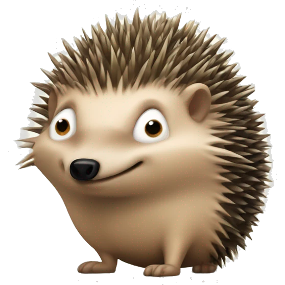 The Knarl resembles a small, hedgehog-like creature with sharp spines covering its back. It has a grumpy and defensive nature, easily angered by human attempts at kindness and frequently confused with hedgehogs due to its similar appearance. emoji