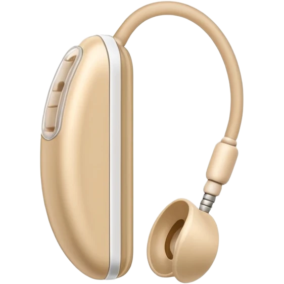 Telinga aid, hearing aid color beinge tapi earmold color white  emoji