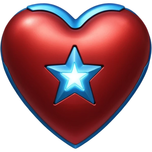 A red Iron Man heart with a glowing blue star in the center emoji
