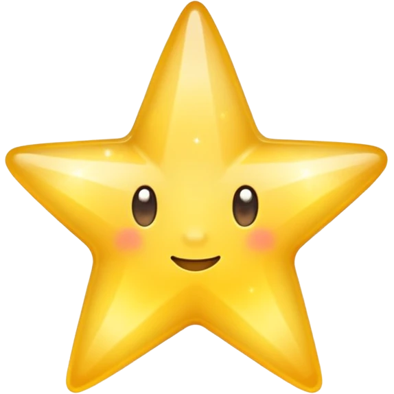 Generate a high-quality 3D cartoon-style emoji of a yellow sparkling star, glittering and shining effect, smooth gradient colors, rounded and cute appearance, no human faces, simple white background, high-resolution.

 emoji