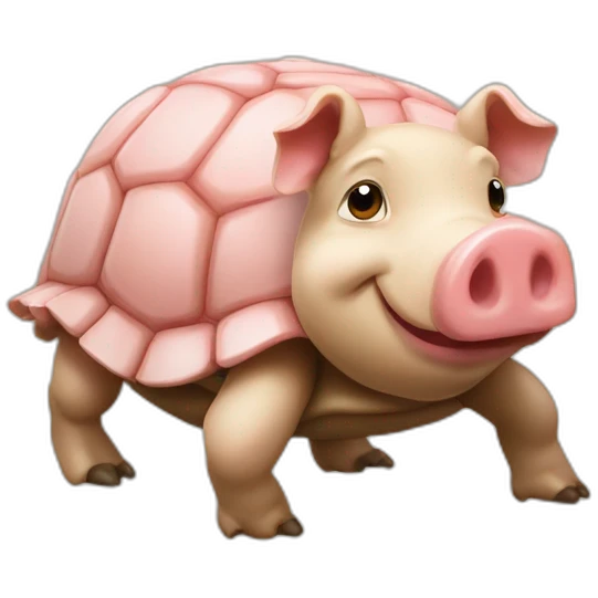 Cochon sur tortue emoji