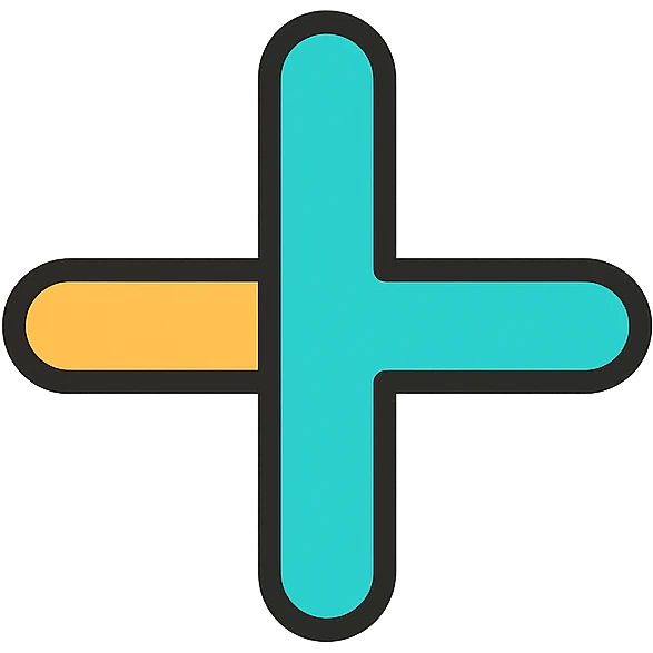 minimalist plus icon, simple color outline, no fill emoji