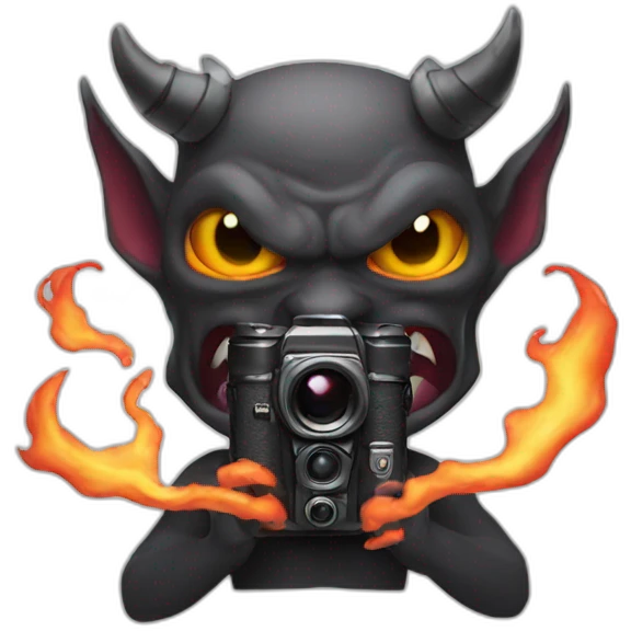 demon with camera emoji