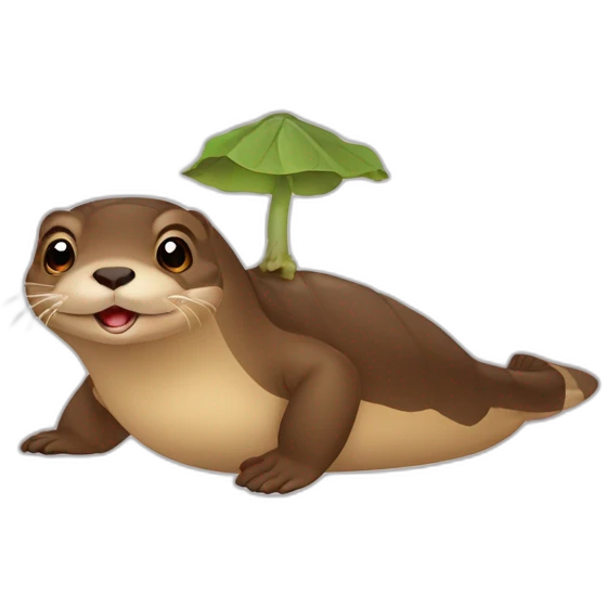Loutre sur une tortue emoji
