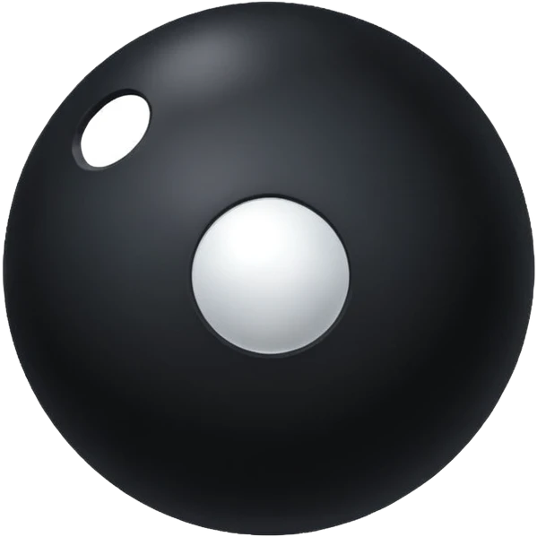 Black Ball with MB written on in the middle of it. Nothing else no holes or anything. emoji