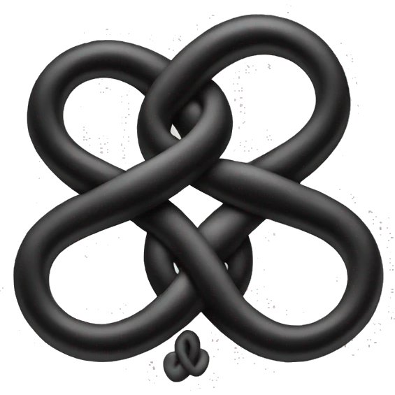 Infinity sign interlocked with a black heart emoji