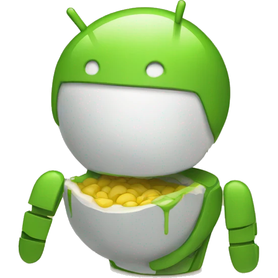 Android comendo uma maçã  emoji
