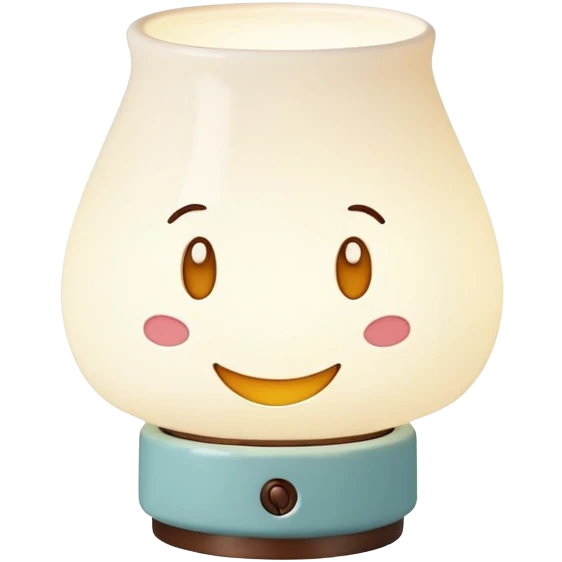 cute lamp with smiling face emoji