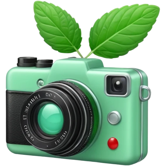 Green mint intact camera emoji