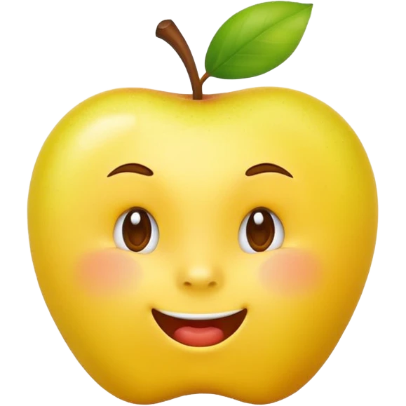 Yellow apple emoji biting lip and raising one eyebrow emoji