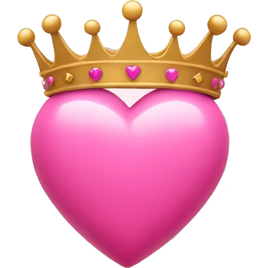 Pink heart with crown emoji
